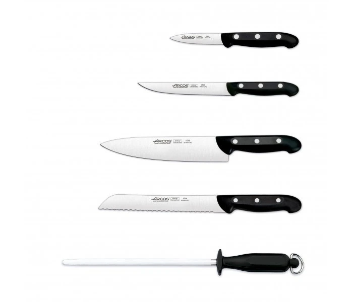 Arcos Maitre Knife Block With 4 Knives And 1 Sharpening Steel 4 Arcos Maitre Knife Block With 4 Knives And 1 Sharpening Steel - Image 2