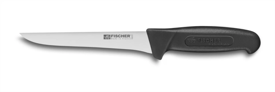 Fischer Boning Knife Straight Blade 17cm - Black Handle 3 Fischer Boning Knife Straight Blade 17cm - Black Handle