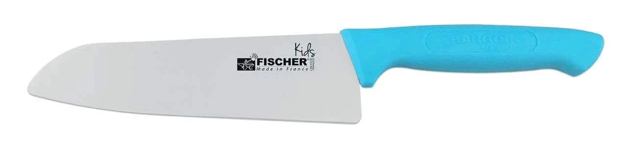 Fischer Kids Santoku Knife 18cm Blue Handle 3 Fischer Kids Santoku Knife 18cm Blue Handle