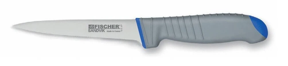 Fischer Sandvik Boning Knife 11cm Blue Bi-material Handle 3 Fischer Sandvik Boning Knife 11cm Blue Bi-material Handle