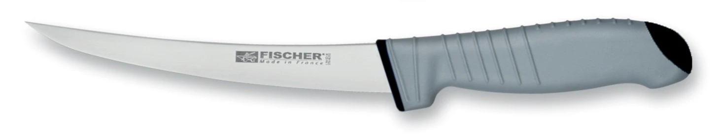 Fischer Sandvik Boning Knife Rigid Blade 13cm - Black And Grey Handle 3 Fischer Sandvik Boning Knife Rigid Blade 13cm - Black And Grey Handle