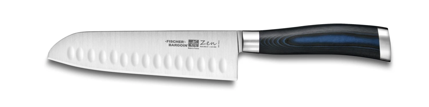 FISCHER Zen Professional Santoku Knife 17cm - Hollow Edge Blade 3 FISCHER Zen Professional Santoku Knife 17cm - Hollow Edge Blade
