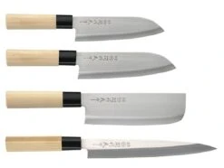 Jaku 4-piece Japanese Knife Set: Nakiri + Santoku + Deba + Sashimi -BladePro Store jaku 4 piece japanese knife set 1