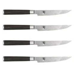 Kai Shun Classic 4-piece Steak Knife Set - Damascus Steel Blades 12.5cm -BladePro Store kai shun classic 4 piece steak knife set 1