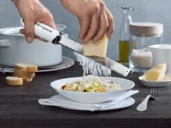 Microplane Premium Zester-Grater , Stainless Steel Blade - White Handle -BladePro Store microplane premium zester grater white handle 1