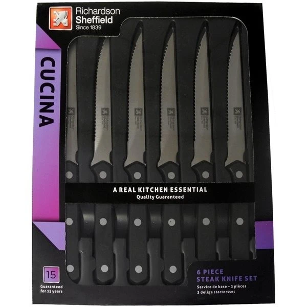 Richardson Sheffield Cucina 6-piece Steak Knife Set - Serrated Blades 4 Richardson Sheffield Cucina 6-piece Steak Knife Set - Serrated Blades - Image 2