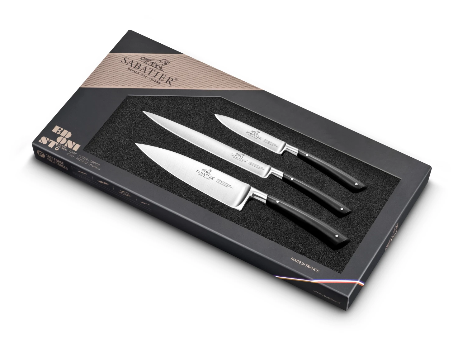 Sabatier Edonist 3-piece Kitchen Knife Set With High-quality Fully Forged Blades 4 Sabatier Edonist 3-piece Kitchen Knife Set With High-quality Fully Forged Blades - Image 2