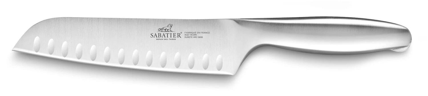 Sabatier Fuso Nitro+ Santoku Knife Fluted Blade 18cm Sandvik Stainless Steel