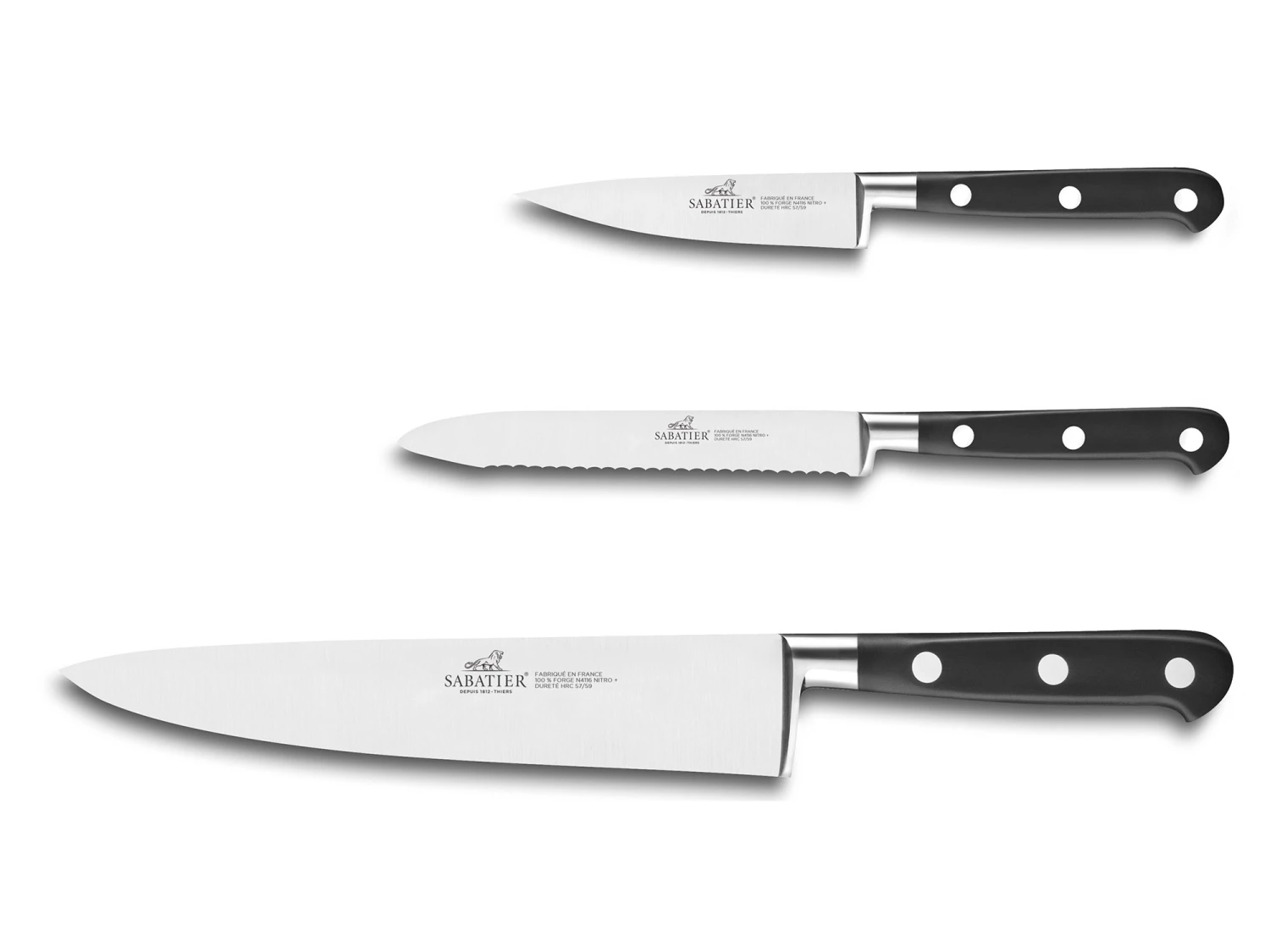 Sabatier Ideal 100% Forged 3-piece Knife Set 4 Sabatier Ideal 100% Forged 3-piece Knife Set - Image 2