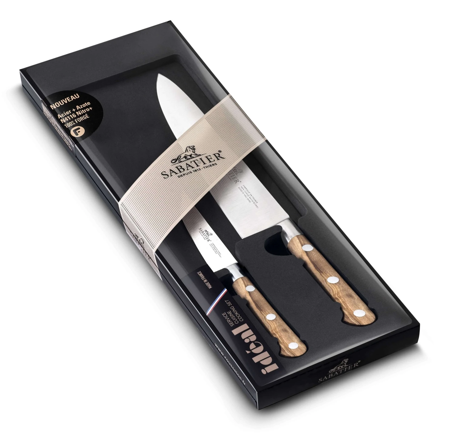 Sabatier Provençao 2-piece Knife Set 100% Forged Blades, Olive Wood Handles 3 Sabatier Provençao 2-piece Knife Set 100% Forged Blades, Olive Wood Handles