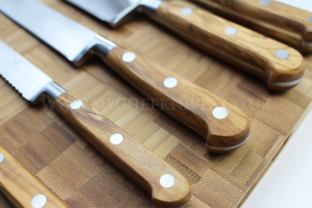 Sabatier Provençao White Knife Block With 5 Kitchen Knives - Olive Wood Handles 7 Sabatier Provençao White Knife Block With 5 Kitchen Knives - Olive Wood Handles - Image 5