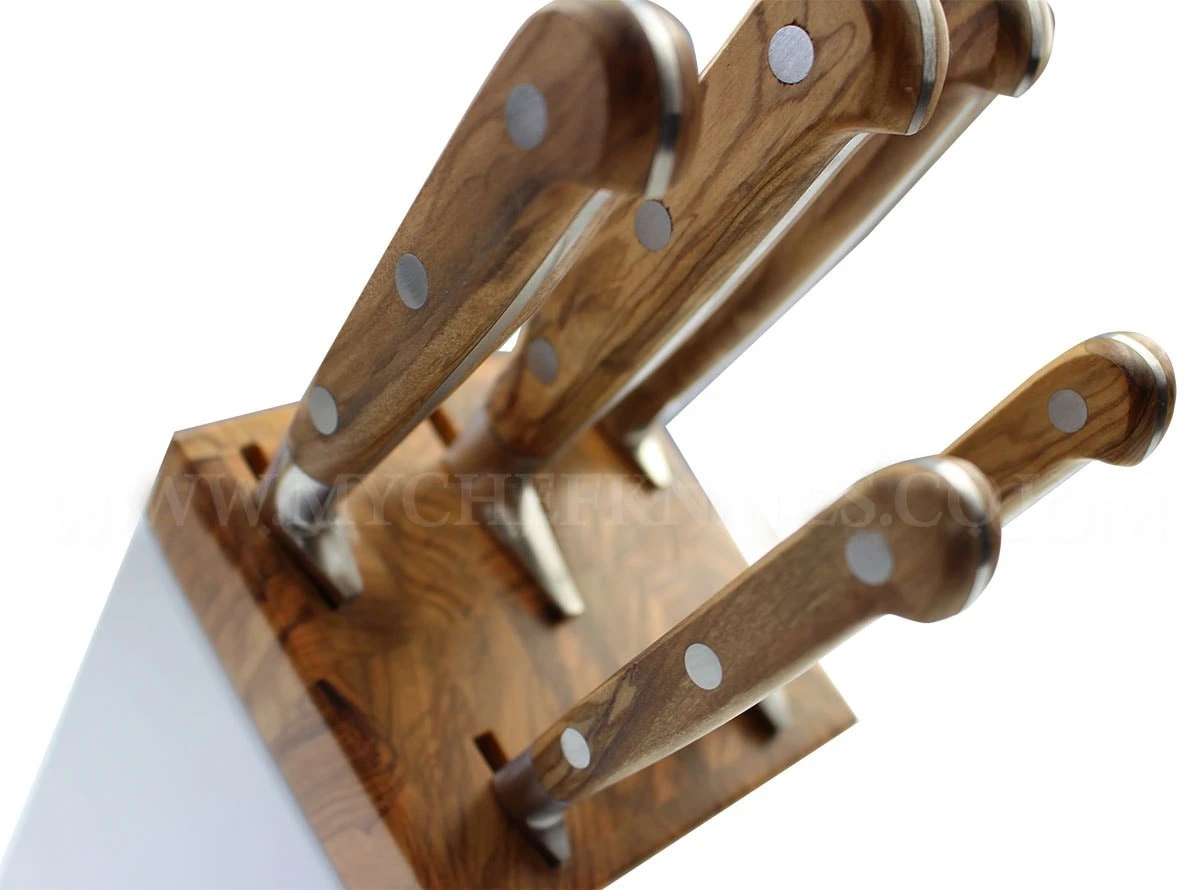 Sabatier Provençao White Knife Block With 5 Kitchen Knives - Olive Wood Handles 8 Sabatier Provençao White Knife Block With 5 Kitchen Knives - Olive Wood Handles - Image 6