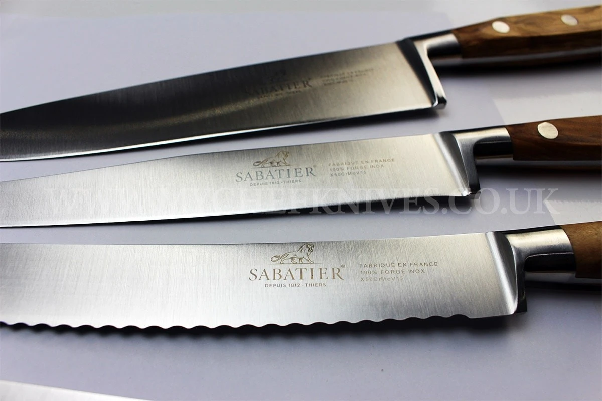 Sabatier Provençao White Knife Block With 5 Kitchen Knives - Olive Wood Handles 9 Sabatier Provençao White Knife Block With 5 Kitchen Knives - Olive Wood Handles - Image 7