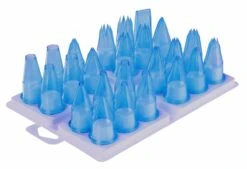 Set Of 24 Piping Nozzles Made Of Blue Polycarbonate