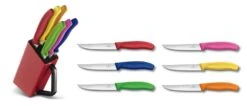 Victorinox Knife Block With 6 Steak Knives 12cm - Multicolour Handles -BladePro Store victorinox knife block 6 steak knives 12cm multicolour handles 2