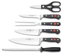 WUSTHOF Classic 12-piece Knife Block Set - Black Anthracite Block -BladePro Store wusthof classic 12 piece knife block anthracite black 1