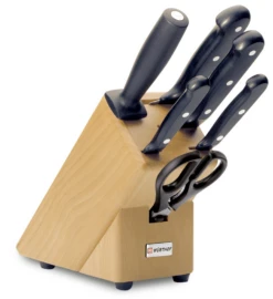 Wusthof Gourmet 6-piece Knife Block Made Of Beech Wood -BladePro Store wusthof gourmet 6 piece knife block beech wood